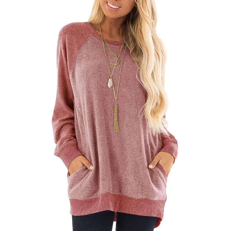 Casual Tops For Women Round Neck Pocket Tee Shirt » Weftkart