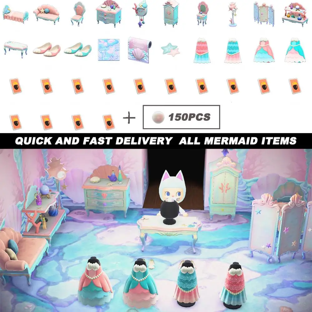 

Animal Crossing New Horizons Digital Code New Mermaid Set Nook Miles Ticket/fish Bait/material Diy Recipes For Nintendo Switch