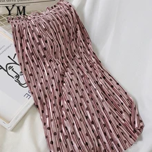 YuooMuoo в горошек плиссированные юбки с принтом осень-зима бархатные корейские женские трапециевидной формы Миди-юбки элегантные Высокая Талия розовая юбка