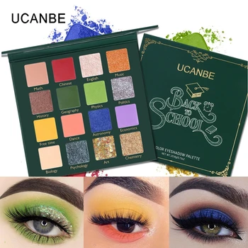 

UCANBE BACK TO SCHOOL Eye Shadow Palette Green Eyes Makeup 16 Colors Pressed Glitter Shimmer Matte Eyeshadow Pigment Cosmetics