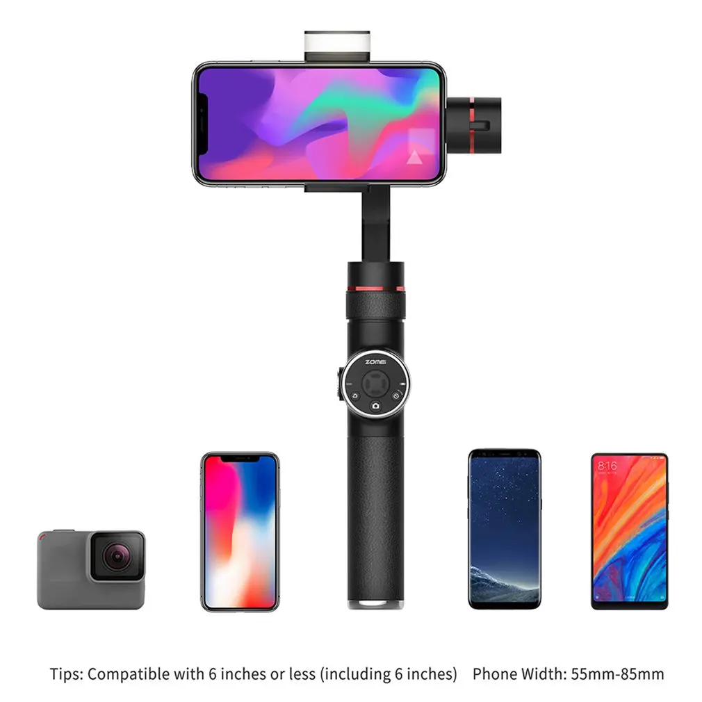  Zomei V5 New 3-Axis Handheld Gimbal Stabilizer Selfie Sticks for SmartPhone for iPhone X 8 Plus 7 6
