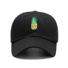 Бейсбольная Кепка с вышивкой ананаса, женская, мужская, модная, унисекс, хип-хоп кепка, однотонная, летняя кепка, уличная одежда, Casquette TG0031