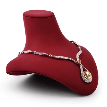 

Faux Leather Bust, Stretchy Jewelry Holder, Mannequin Necklace Holder, Jewelry Organizer, Wine Red