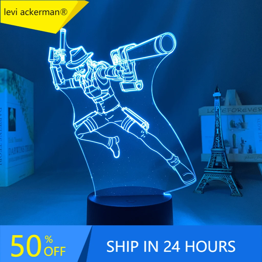 Anime Led Light Attack on Titan Kenny Ackerman for Kid Bedroom Decoration Child Birthday Gift Manga AOT 3d Lamp | Лампы и освещение