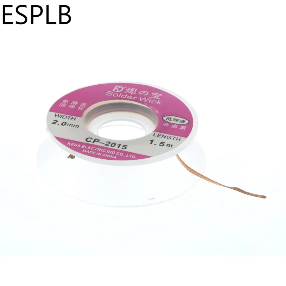 2.0mm CP-2015 Soldering Wire Braid 1.5M 5FT Desoldering Pump Welding Sucker Remover 5pcs/lot soldering wire desoldering braid solder remover soldering repair tool soldering tin wire desoldering mesh braid