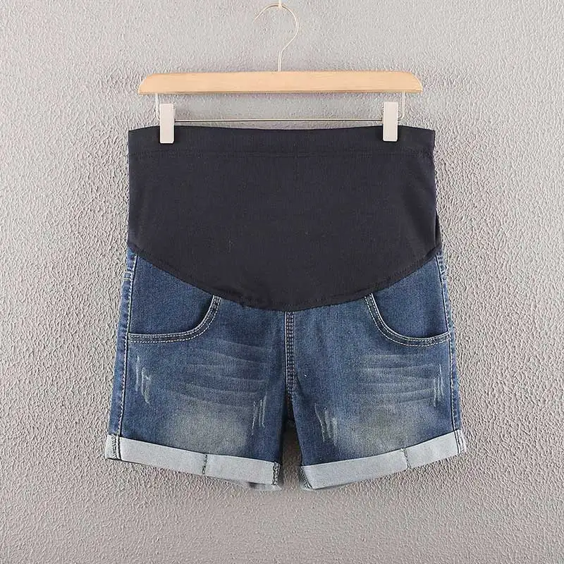 Высокое качество, летние джинсовые шорты для беременных, с карманами, джинсы с эластичной резинкой на талии, штаны для ухода за животом