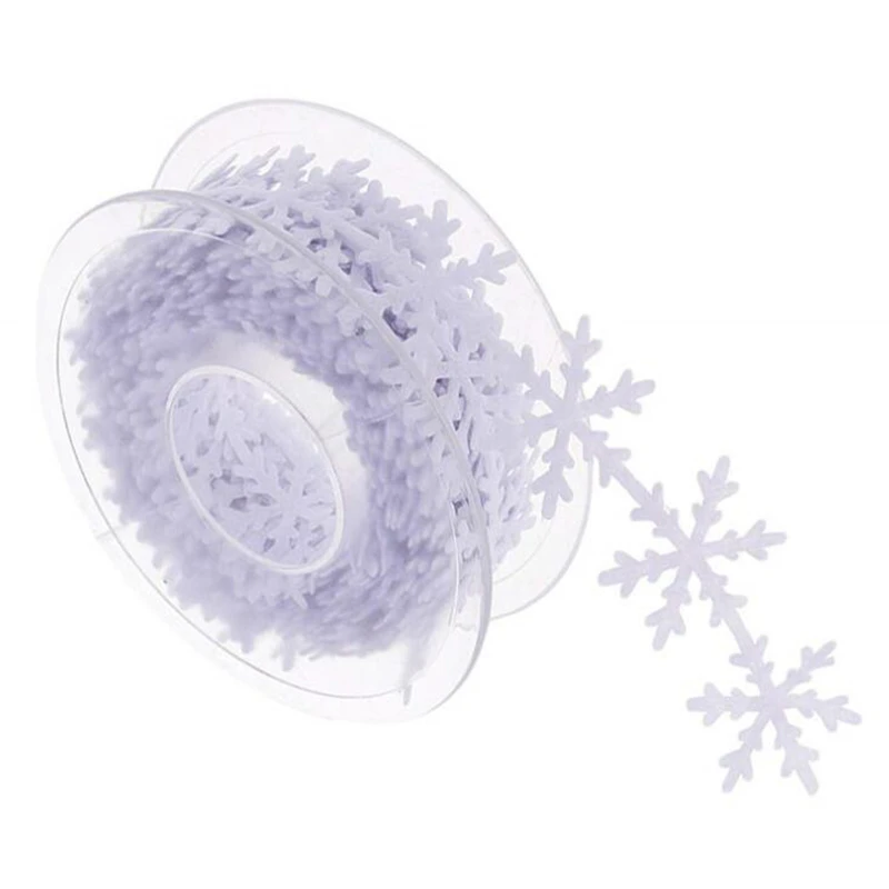 1 Roll Non-woven snowflake decorative band Ultrasonic embossed Christmas day decorative ribbons - Цвет: white