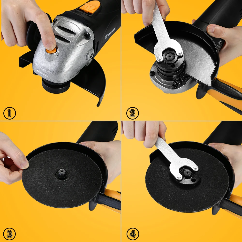 DEKO DKAG25LD1/DKAG25LD2 Electric Angle Grinder Grinding Machine Variable Speed Wood/Metal Cutting Tool