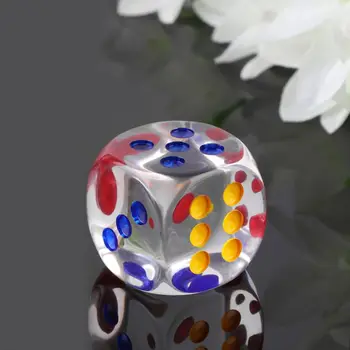 

35mm Colorful Transparent Dice 6 Sides Board Game D&D Cambling Club Party Dice