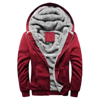 

Fashion Sweatshirts Mens Winter Thicken Warm Hooded Outerwear Men Hoodies Sweatshirt Men's Zipper Coats Sudadera Hombre MY143