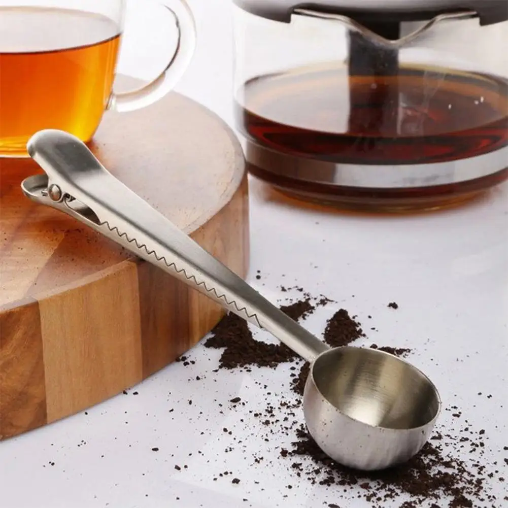 

Stainless Steel Coffee Measuring Spoon Food Bag Sealing Clip Kitchen Gadgets & Tools