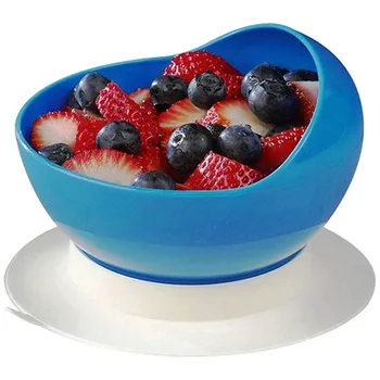 

12.5 cm Feeding Bowl Plate With Suction Cup Base for Fruit Salad Vegetable Snack Reduces Spilling Accidents