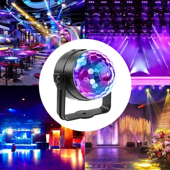 

LED Crystal Magic Rotating Ball Lights Mini RGB Sound Activated Disco Light Music Christmas KTV Party EU/US/UK/AU 100-240V