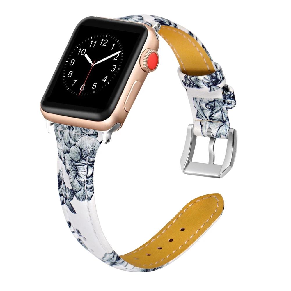 E Joyozy высокое качество Бизнес ремешок для наручных часов для apple Watch Series 5/4/3/2/1 классический кожаный чехол для apple watch 38mm 40 мм 42 44 мм - Цвет ремешка: E