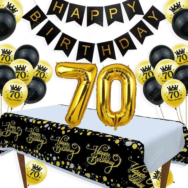 70 anni forniture per feste di compleanno 70 ° buon compleanno elio  palloncino Banner tovaglia decorazioni per adulti anniversario Festival -  AliExpress