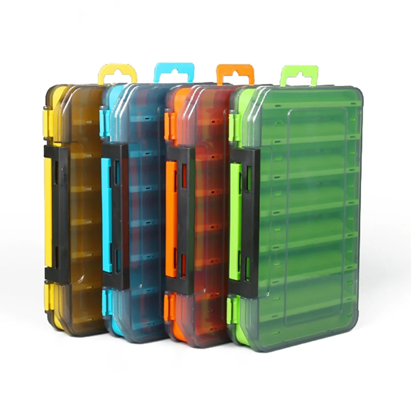 Doublex Sided Fishing Tackle Box 14 Cells Bait Lure Hook Storage Box Fishing Tool Accessories Storage For Wobblers fishing tackle box