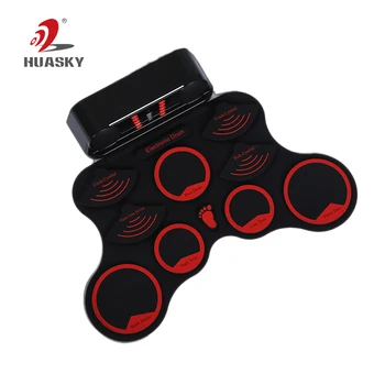 

Electronic Roll up drum Silicone Hand roll Drum Double Speakers Portable Electric Drum Kit with Sustain Pedal