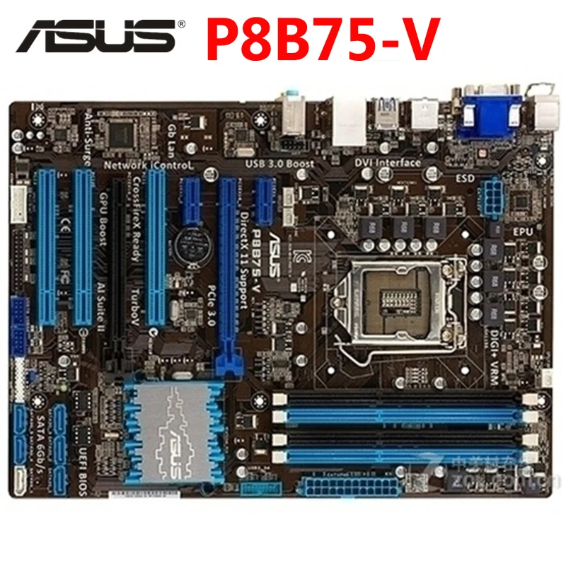 Материнская плата LGA 1155 ASUS P8B75 V DDR3 32 Гб B75 десктопная материнская системная SATA III PCI