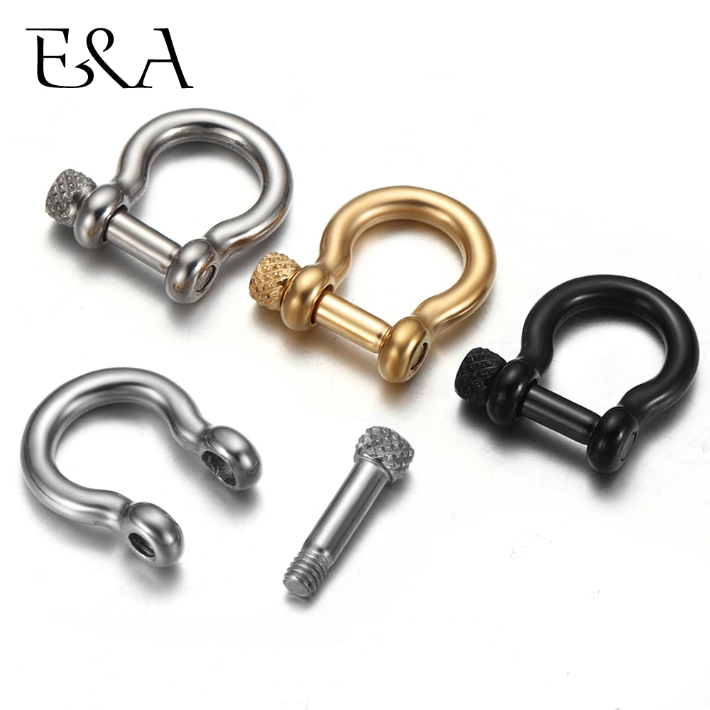 2pcs Stainless Steel Horseshoe Toggle Clasp Diy Leather Bracelet