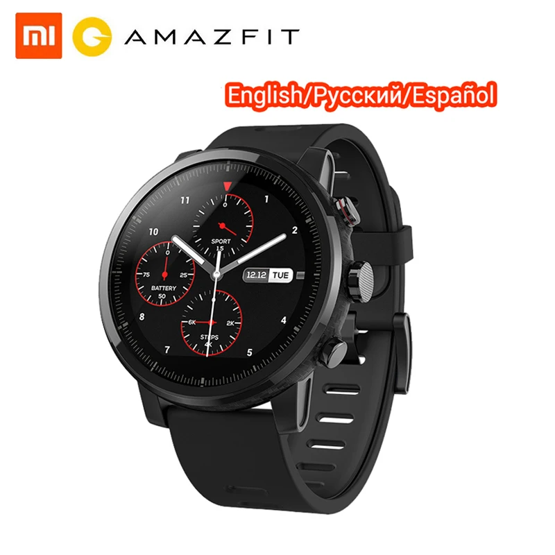 Оригинальные Смарт часы Huami Amazfit Stratos 2 с GPS пульсометром водонепроницаемые 5 АТМ