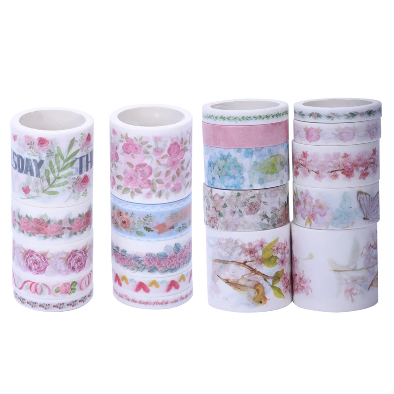 

20Pcs Cute Masking Washi Tape Set Stationery Kawaii Scrapbooking Supplies Sticker, 10Pcs Flower Dream & 10Pcs Rose Flower