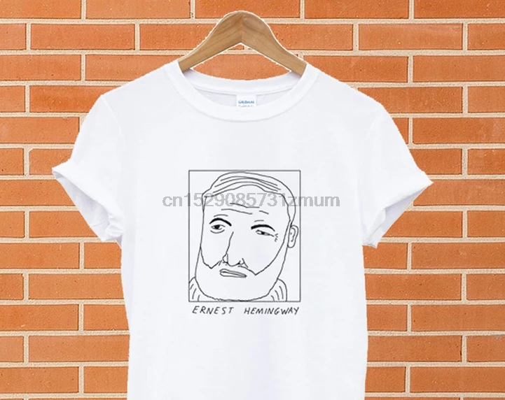 夏おかしいプリント男性 Tシャツ女性ひどく描かアーネスト ヘミングウェイの Tシャツ Aliexpress