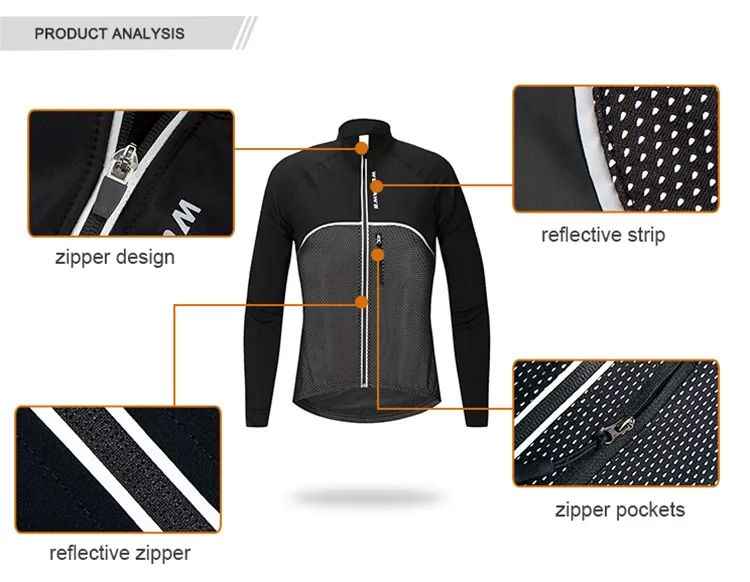 WOSAWE зимняя теплая куртка для велоспорта, одежда для велоспорта, ветрозащитная, водонепроницаемая, на молнии, Джерси, MTB, одежда для горного велосипеда