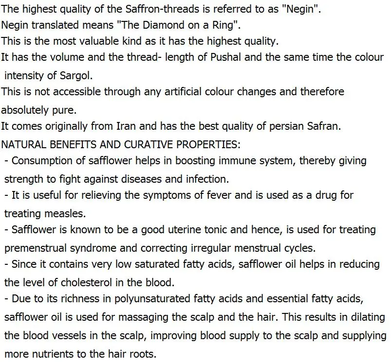 Iran Saffron Iranian premium saffron 25g original packaging for health