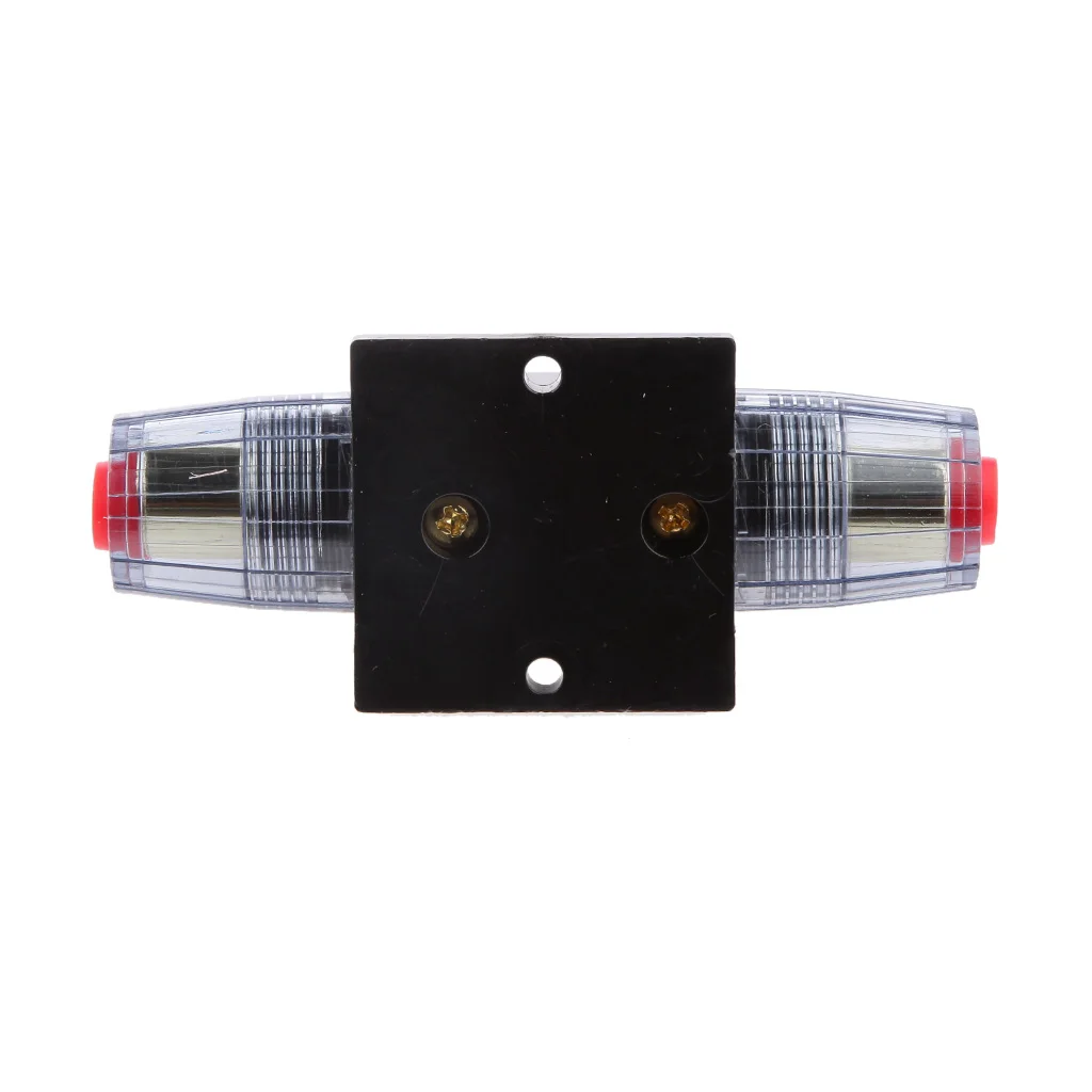 Circuit Breaker 80A, 12V-24V DC 80A Manual Reset Stereo Audio Circuit Breaker Fuse Holder For Motor Auto Car 80Amp Black