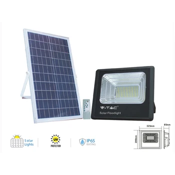 

V-TAC FE37100F headlight Led Flood Light with solar panel 100W 6000K cold IP65 remote included SKU-94012