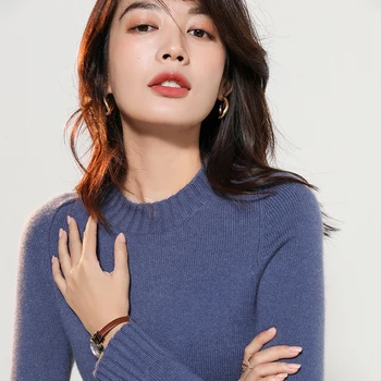 

100% Pure Goat Cashmere Knitting Sweaters for Woman Winter/Autumn Soft Thick Warm Pullovers Laides Oneck Standard Clothes