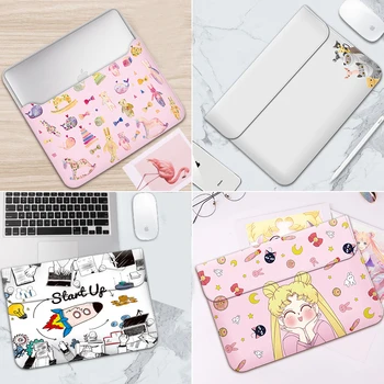 

2020 Cartoon Cat Sleeve Case For Laptop 11 13 14 15 15.6 inch Bag Magnetic Bag Sleeve For Pro 13.3/Huawei/Xiaomi PU Leather Bag