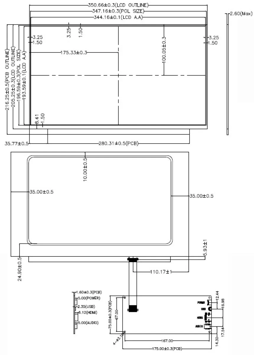 15," дюймов 1920X1080 12V PWM HDMI ips на тонкопленочных транзисторах на тонкоплёночных транзисторах ЖК-дисплей модуль Дисплей монитор Экран с аудио Outout для Windows