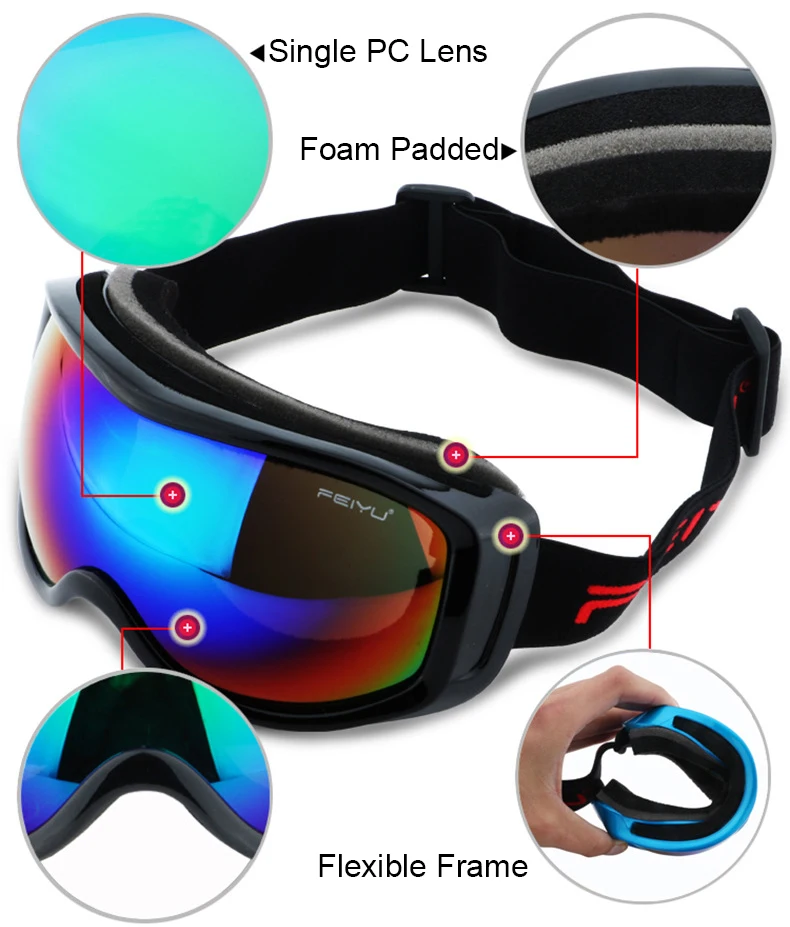 Взрослые сноуборд лыжные очки Анти-Туман UV400 лыжные защитные очки для снегохода с покрытием для мотокросса внедорожные очки шлем маска для мужчин и женщин