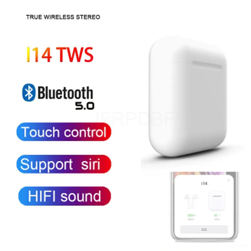 

i14 TWS Wireless Earphones Bluetooth V5.0 Touch Control Mini Earbuds Sports Stereo In-ear headset For xiaomi Mi 9 9SE RedMi pro