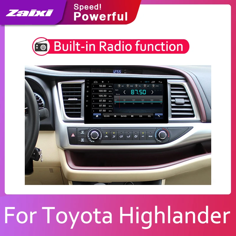 ZaiXi автомобильная система Android 1080P ips ЖК-экран для Toyota Highlander(XU50)- автомобильный Радио плеер gps Навигация BT WiFi AUX