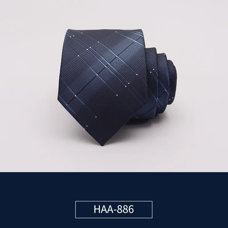 HAA-886 Высокое качество новые модные галстуки для мужчин бизнес 8 см шелковый галстук свадебный галстук для жениха для мужчин дизайнерский бренд с подарочной коробкой - Цвет: HAA-886
