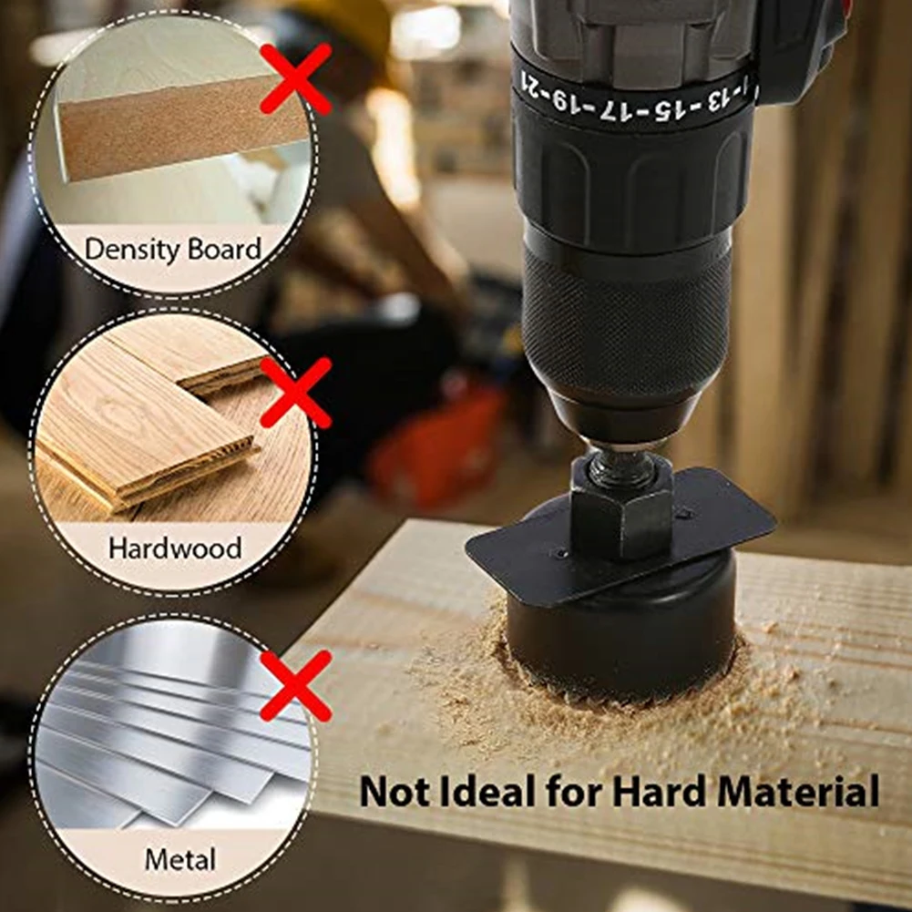 17pcs Spindle Carbon Steel Mandrels PVC Board Anti Rust Perforation Installation Plate Soft Wood Professional Hole Saw Set