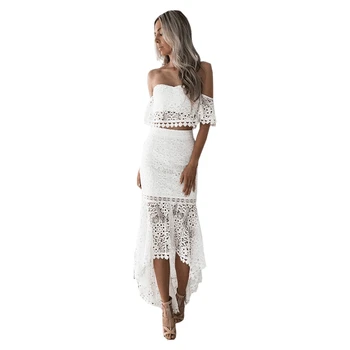 

Hot kf-European and American women's dress tong lace bra open back pencil skirt