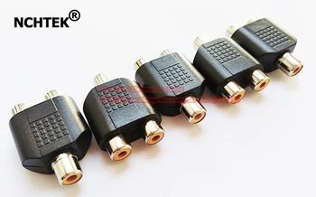 

NCHTEK RCA Female to Dual Female T-Splitter Coupler Adapter Connector, 3RCA Female/Free Shipping/5PCS
