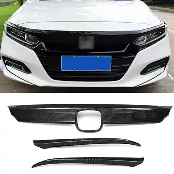 

NEW 3PCS/Set Front Grille ABS Black Grille Cover Replacement Base Moulding Trim for Honda for Accord 2018