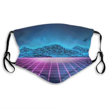 

Rad Pack 80's-Themed HD Protective Mask with Filter Dustproof Breathable Fashion Sunscreen Mask for Men and Women M