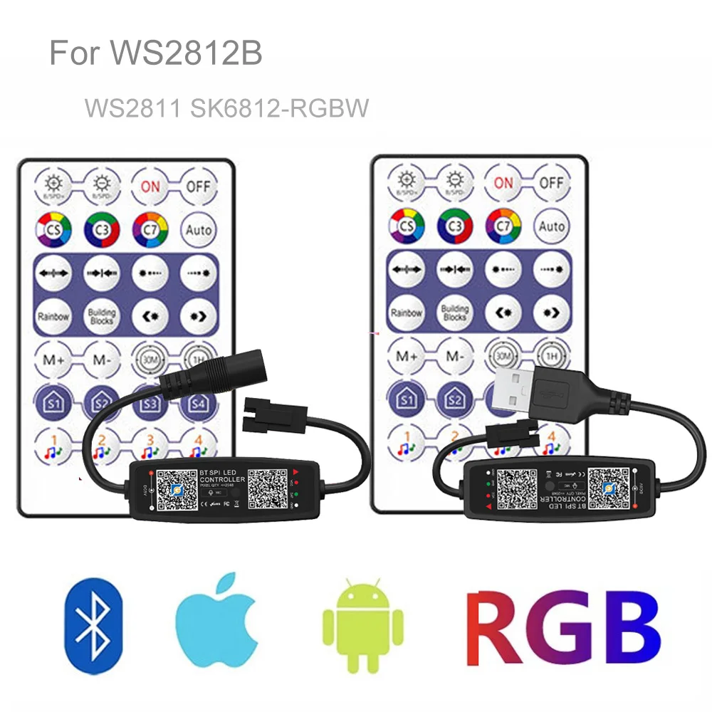 WS2812B WS2811 SK6812 RGBW LED Pixels Controller 28Keys Remote
