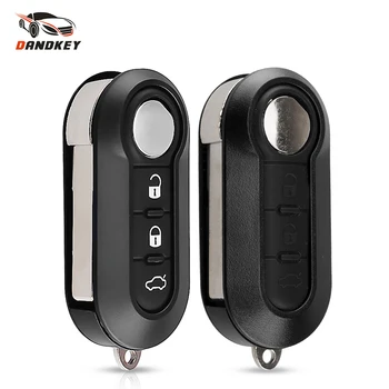 

Dandkey 3 Button Flip Folding Remote Key Shell Cover For FIAT 500 Panda Punto Bravo Car Key Case Alarm Keyless Uncut SIP22 blade