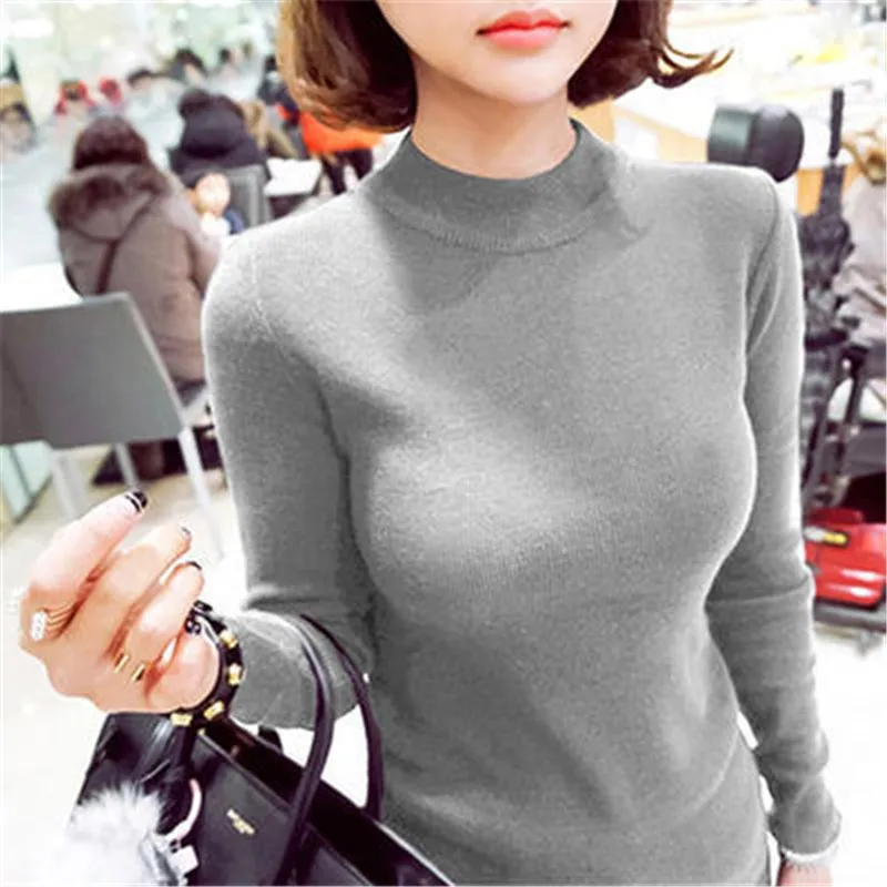 Women Sweaters 2019 Autumn Winter Women Pullovers Sweater Knitted Casual Jumper Fashion Turtleneck Warm Female Sweater