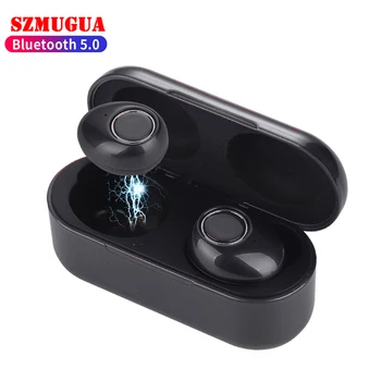 

SZMUGUA Wireless Earbuds Bluetooth Earphone Headset Mic and Charging Box Stereo Sound Bass Sweatproof mini Sport Gym Running