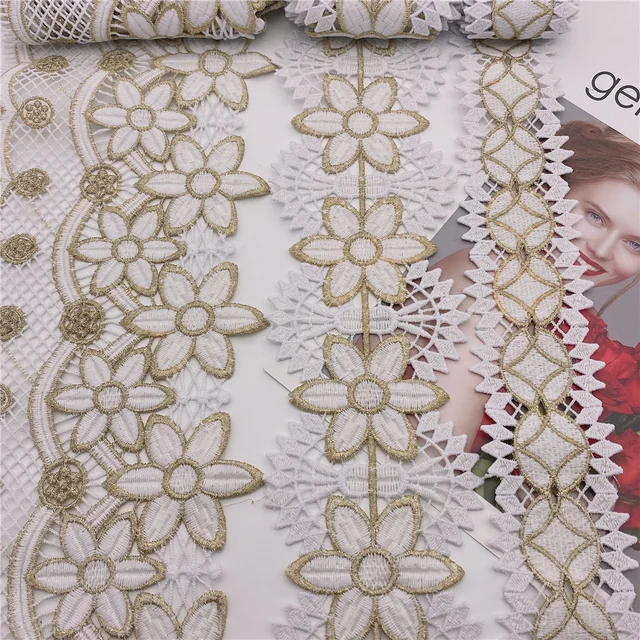 16colors in stock  Wholesale new Polyester Venise Lace suit african lace for wedding DIY crafted white