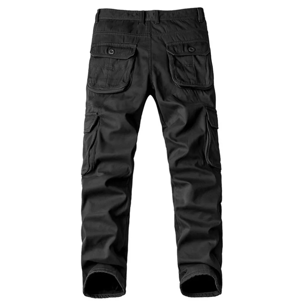 Топ Мода Мульти-карман твердые мужские брюки карго высокое качество мужские брюки большой размер мужские длинные прямые свободные камуфляжные брюки