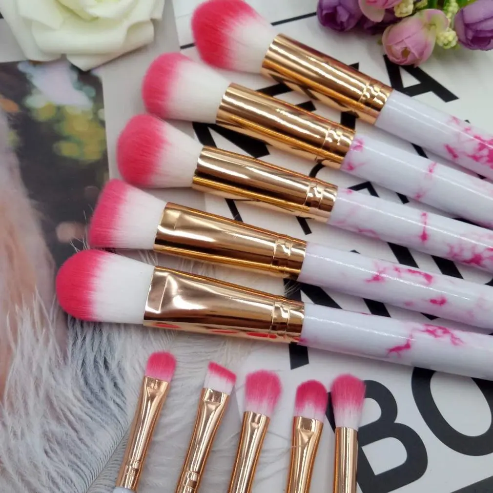 10 PCS Set Marbling Makeup Brushes Kit Eye Shadow Brushes Portable Make Up Brush Universal Beauty 3