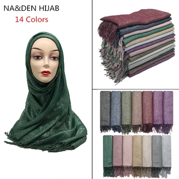 

women shimmer Retro Viscose Scarf Vintage Thin Shawls Women Print Women's Shawl Pashmina Stole Scarves High Quality 14 color 1pc